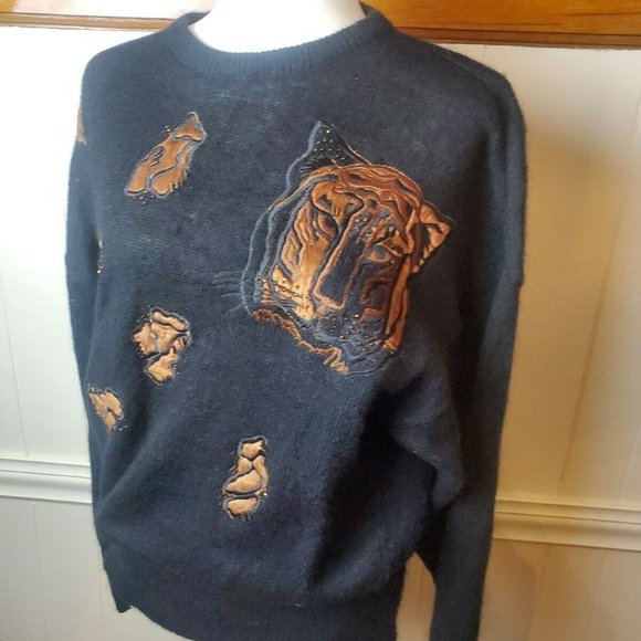 Vintage Escada Mohair Tiger Sweater Size 40 XL - Picture 3 of 9